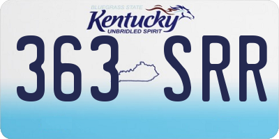 KY license plate 363SRR