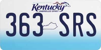 KY license plate 363SRS