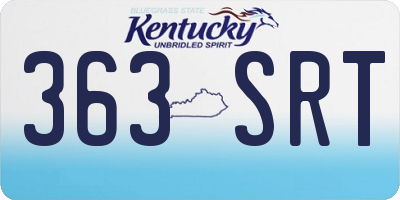 KY license plate 363SRT