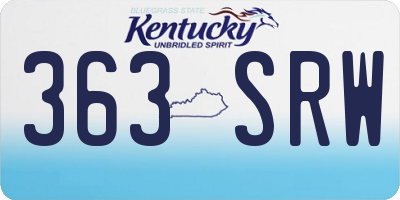 KY license plate 363SRW
