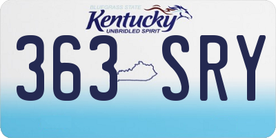 KY license plate 363SRY