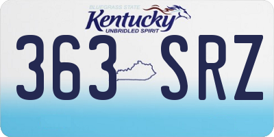 KY license plate 363SRZ