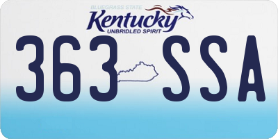 KY license plate 363SSA