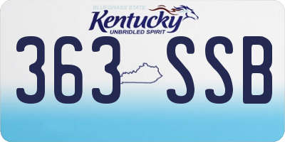 KY license plate 363SSB
