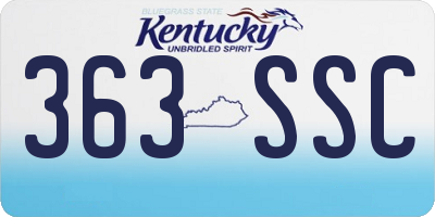 KY license plate 363SSC