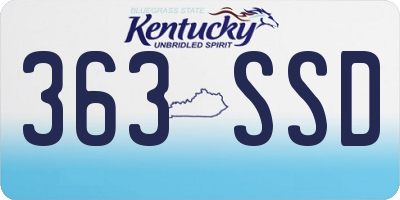 KY license plate 363SSD