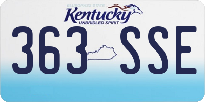 KY license plate 363SSE
