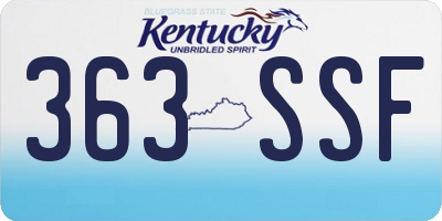KY license plate 363SSF