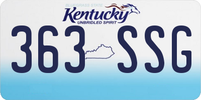 KY license plate 363SSG