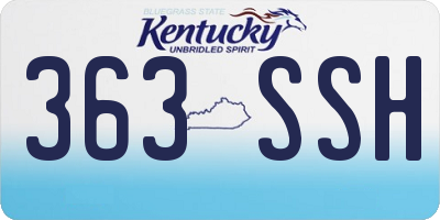 KY license plate 363SSH