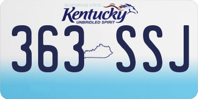 KY license plate 363SSJ