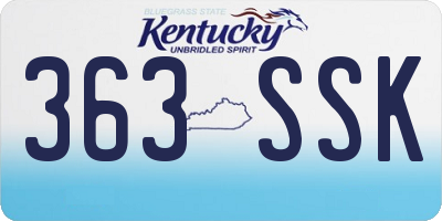 KY license plate 363SSK