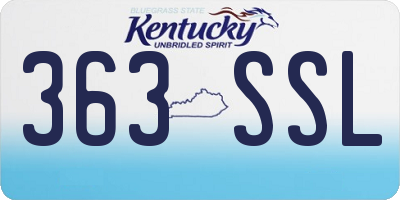 KY license plate 363SSL