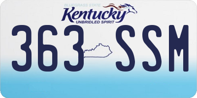 KY license plate 363SSM