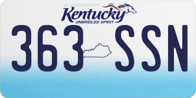 KY license plate 363SSN