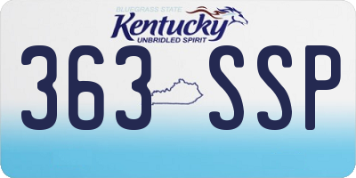 KY license plate 363SSP
