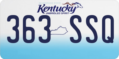 KY license plate 363SSQ