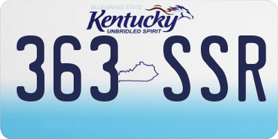 KY license plate 363SSR