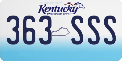 KY license plate 363SSS