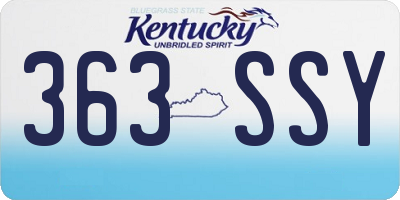 KY license plate 363SSY