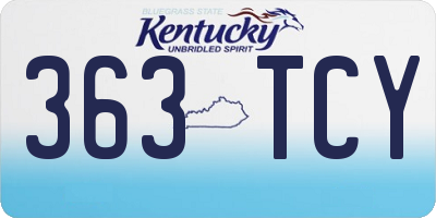 KY license plate 363TCY