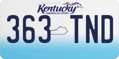 KY license plate 363TND