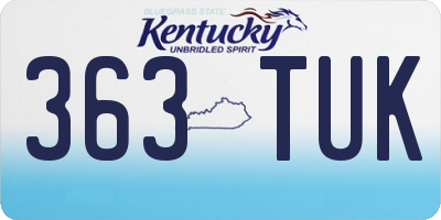 KY license plate 363TUK