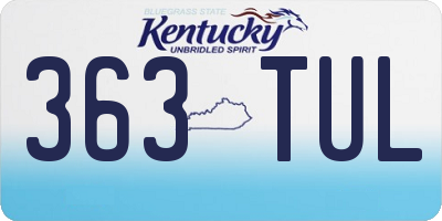 KY license plate 363TUL