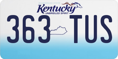 KY license plate 363TUS