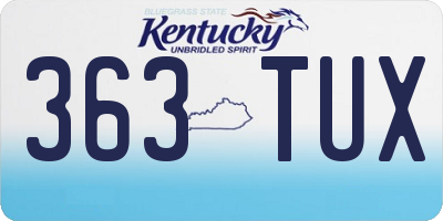 KY license plate 363TUX