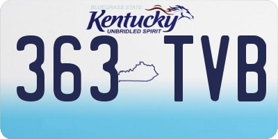 KY license plate 363TVB