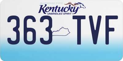 KY license plate 363TVF