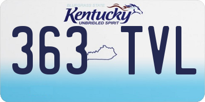 KY license plate 363TVL