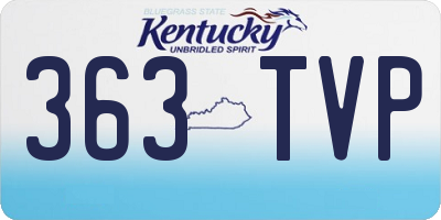 KY license plate 363TVP