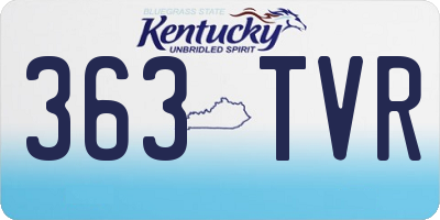 KY license plate 363TVR
