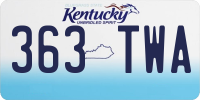 KY license plate 363TWA
