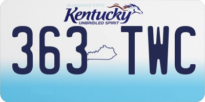 KY license plate 363TWC