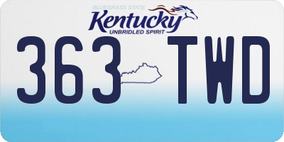 KY license plate 363TWD