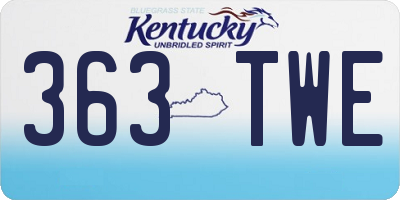 KY license plate 363TWE