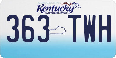 KY license plate 363TWH
