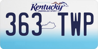 KY license plate 363TWP