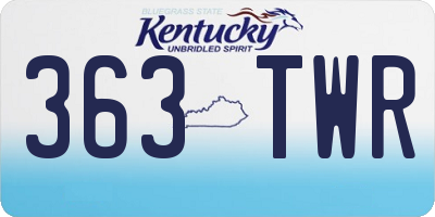 KY license plate 363TWR
