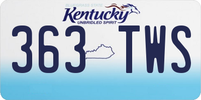 KY license plate 363TWS