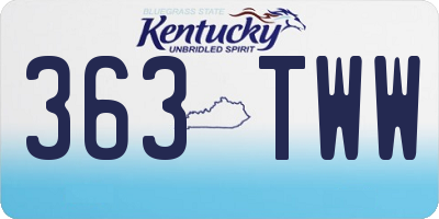 KY license plate 363TWW