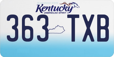 KY license plate 363TXB