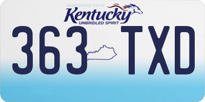 KY license plate 363TXD