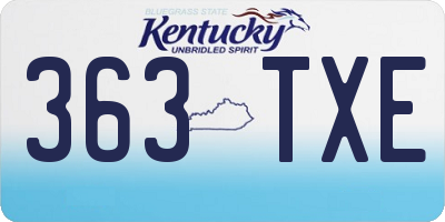 KY license plate 363TXE
