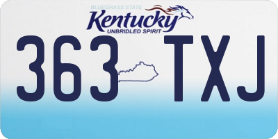 KY license plate 363TXJ
