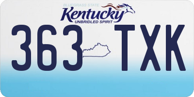 KY license plate 363TXK
