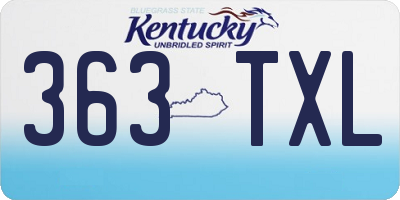 KY license plate 363TXL